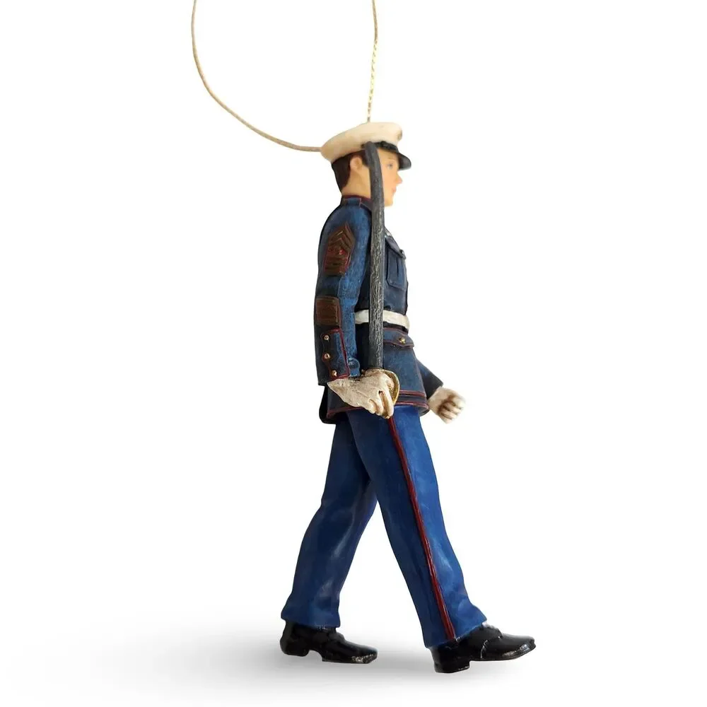 Vtg Van Mark Marine Soldier Christmas Ornament American Heroes Marines w Box
